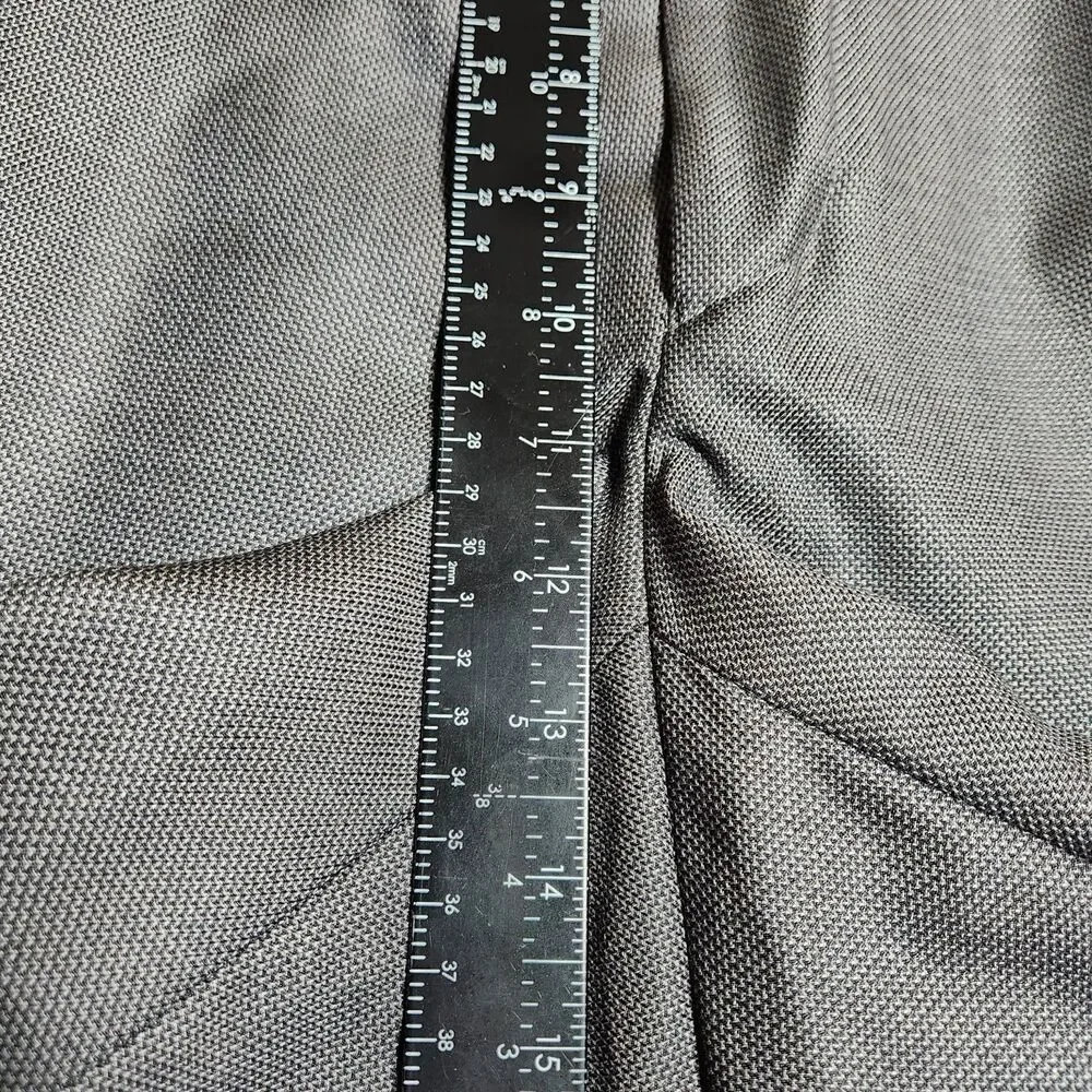 Santorelli Men 38 (37x28.5) Dark Gray 100% Wool Pleated Cuffed Dress Pants